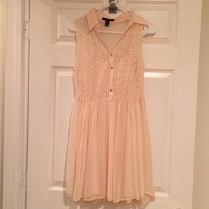 Forever 21 pink lace top and sheer bottom dress